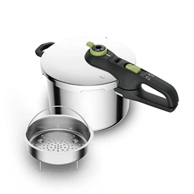 Imagen de Tefal Secure 5 Trendy Snelkookpan 6 litros met stoommand (P2580702)