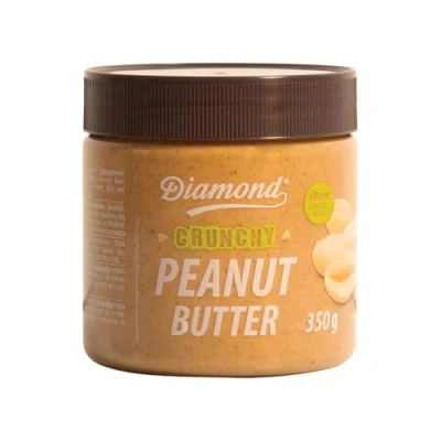 Imagen de DIAMOND Crema de cacahuete crujiente, con trozos cacahuete, sin azúcar añadido, vegana, para untar, dip o hornear 1 x 350 g