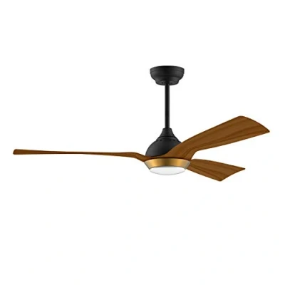 Imagen de reiga 132cm DC Motor de techo oro ventilador con traje luz Led regulable para cocina, Patio, sala estar y dormitorio, aplicación remota Alexa Google Home Control