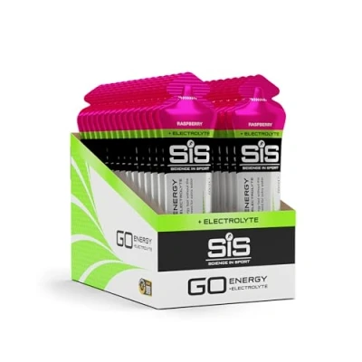 Imagen de Science in Sport GO Energy Gel + Electrolyte 30x60ml Frambuesa, Vegano Ideal para aumentar la energía y equilibrar los electrolitos