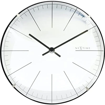 Imagen de NeXtime 3506WI Big Stripe Mini Dome Mesa Reloj de Pared, Blanco, 20 cm