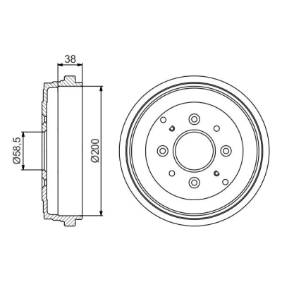 Imagen de BOSCH 0 986 477 174 Tambor de Freno 232mm Eje trasero