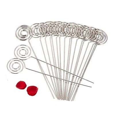 Imagen de 50Pcs Metal Cables Negocio Titular De La Tarjeta Memo Foto Imagen Papel Nota Clip Soporte Diy Craft Home Suministros Oficina 1#