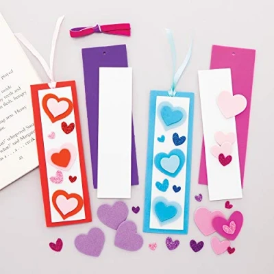Imagen de Baker Ross Kits Marcapáginas Corazón Combinables Set para niños (paquete de 8)