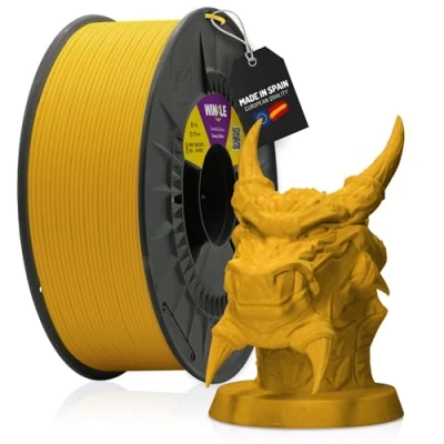 Imagen de WINKLE Filamento PLA PRO 1,75mm Amarillo Canario Bobina de 300g Alta Precisión Dimensional para Impresión 3D Resistencia Mecánica y Térmica Superior HDT 95ºC Alto Nivel Detalle