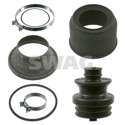 Imagen de SWAG 10 91 0030 Fuelle Palier Eje trasero, lado de rueda Caucho con material montaje añadido abrazaderas MERCEDES BENZ: W123 Berlina