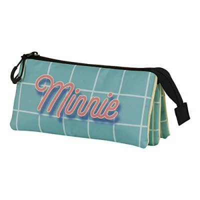 Imagen de Karactermania Minnie Mouse Cheese Triple Large Estuche escolar para niños, Talla: One Size, Azul