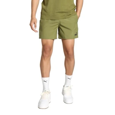 Imagen de PUMA ESS+ Pantalones Cortos de Tela con Cinta, Color Verde Oliva