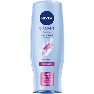 Imagen de NIVEA acondicionador de brillo suave (200 ml), nutritivo con partículas diamante, intensivo para cabello normal y áspero.