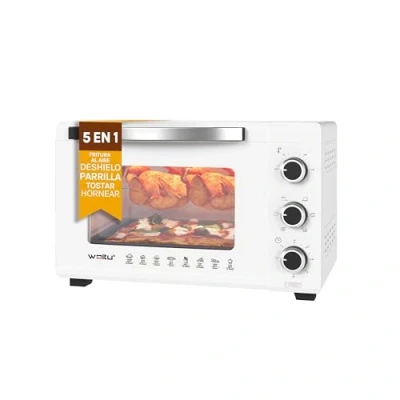Imagen de WOLTU Horno Electrico Sobremesa 32 L, Mini 1600 W, Tostador con Bandeja Rejilla y Asador, Temperatura 100 230℃, Temporizador 0 60 Minutos, Blanco