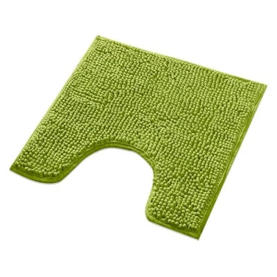 Imagen de WohnDirect Alfombra baño Verde 45x45cm con Recorte para el Inodoro Alfombrilla Antideslizante Y Lavable Cómoda Súper Absorbente