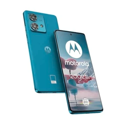 Imagen de Motorola Edge40 Neo Smartphone (pantalla 6,55 FHD+, cámara de 50 MP, 12/256 GB, 5000 mAh, Android 13) Caneel Bay, incluye funda protectora + adaptador para coche