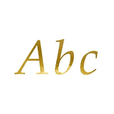 Imagen de PartyDeco Pegatinas de letras 5 hojas 143 25 caracteres para escribir, manualidades y decoración, dorado
