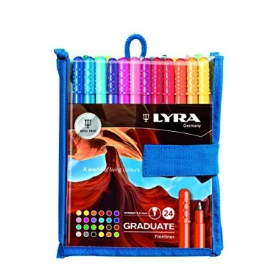 Imagen de LYRA Pack de 24 rotuladores Punta sintética, Multicolor, 16,5 x 2,4 16 cm