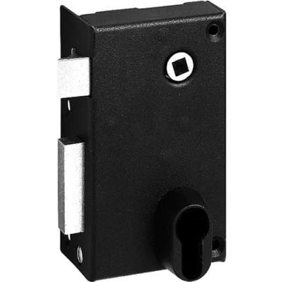 Imagen de Abus FE9814202A SA V CE G Cerradura de pared con asa o cierre vertical llave para apertura exterior izquierda 70 x 120 mm, negra