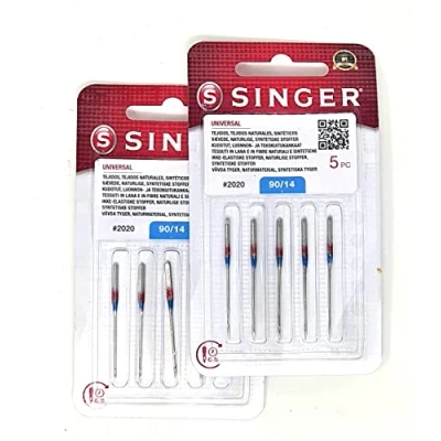 Imagen de Singer 804R 2020 90/14 Paquete de agujas para máquina coser 130/705 H, adecuado tejidos algodón
