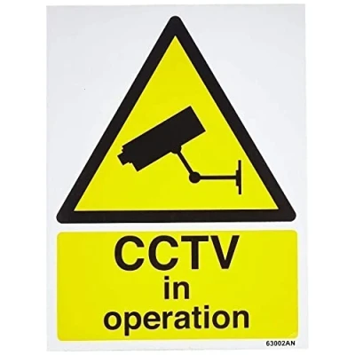 Imagen de vsafety 63002 an s &quot;CCTV en funcionamiento&quot; alerta General señal, autoadhesivos, vertical, 150 mm x 200 mm), color negro/amarillo