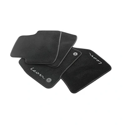 Imagen de Seat 5FB061675041 Trail Textil Juego de 4 Alfombrillas Terciopelo con el Logotipo Leon, Refuerzo en la Zona los pies, no para Mild Hybrid/eTSI