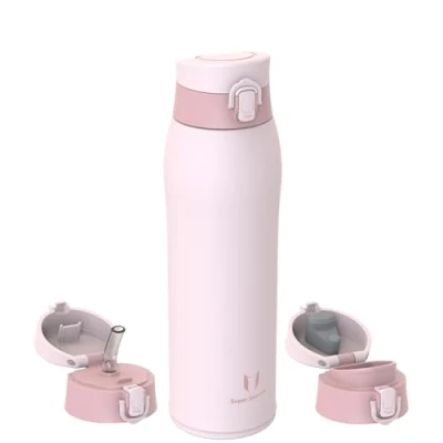 Imagen de Super Sparrow Botella Agua Acero Inoxidable Termica 950ml Termo Sin BPA, Botellas Niños Incluye 2 Tapas con Pajita y Tapa Deportiva