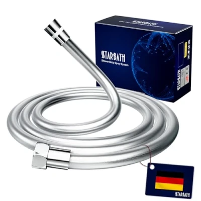 Imagen de Manguera de Ducha 2m, STARBATH PVC Flexible para el baño, Resistente a Dobleces Cromo