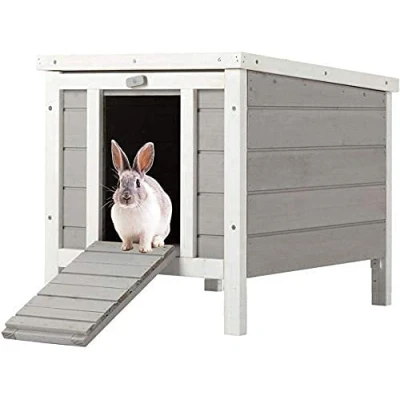 Imagen de Bunny Business Caseta de Madera Gris para Conejos y cobayas, 50 x 42 43 cm, Color