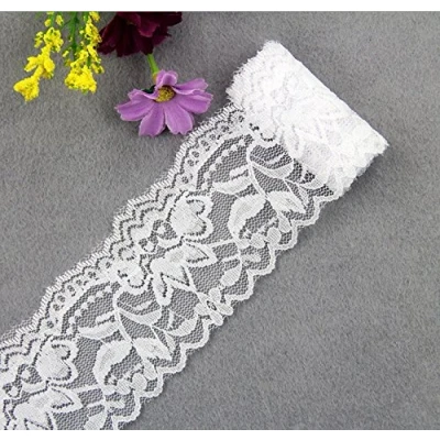 Imagen de Yulakes borde de encaje vintage 10 yardas ancho, 5,5 cm encaje, banda decoración, manualidades, lijado (blanco)