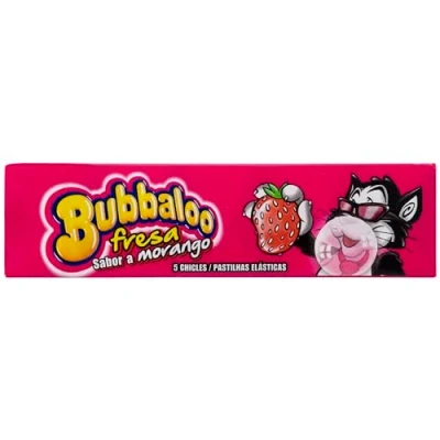 Imagen de Bubbaloo Chicle Infantil de Fresa con Azúcar, 18 envases 5 chicles