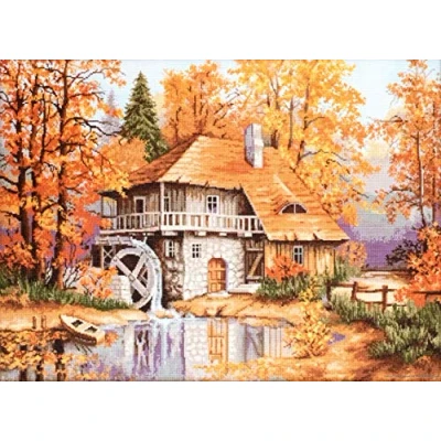 Imagen de Luca S LB481 contó el patrón de Punto Cruz, razón Molino en otoño, 37 x 52 cm