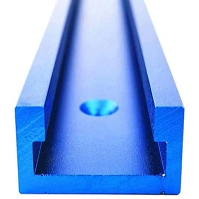 Imagen de Fafeicy 1000mm Plantilla de riel inglete, Ranura en T aleación aluminio, para mesa enrutador carpintería, tornillo (1000MM)