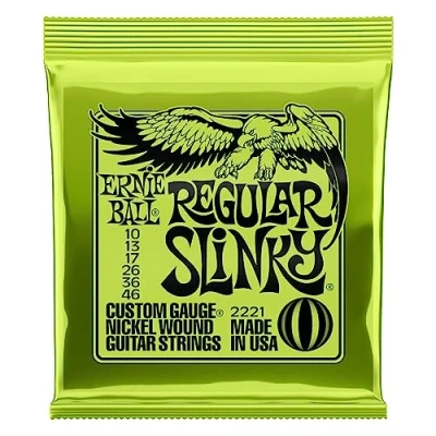 Imagen de Ernie Ball Regular Slinky Cuerdas para guitarra eléctrica, entorchado de níquel, calibre 10 46
