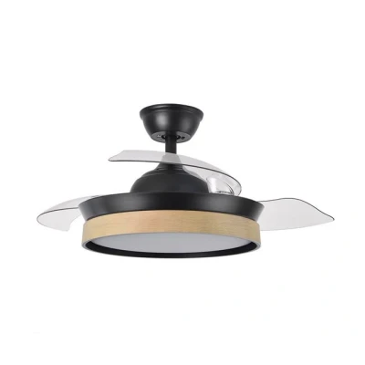 Imagen de Abrila Ventilador DC IGLU Negro con tres Aspas en Color Haya 6 Velocidades Ajustables 3 Temperaturas de Luz Seleccionables Mando a Distancia Incluido