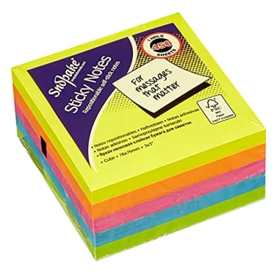 Imagen de Snopake Sticky Notes Cube Taco de notas adhesivas (450 unidades, 76 x mm), multicolor