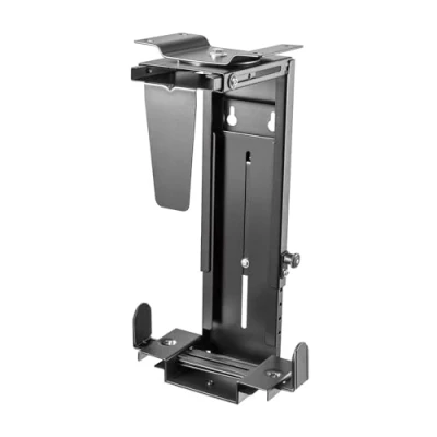 Imagen de AISENS Soporte Giratorio Antirrobo y Altura Personalizable para CPU Montaje por Debajo de Escritorio o a La Pared Negro