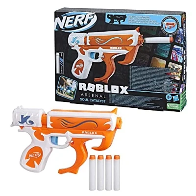 Imagen de Nerf Roblox Arsenal: Lanzador Soul Catalyst, Incluye código de artículo Virtual Exclusivo, 4 Dardos Elite