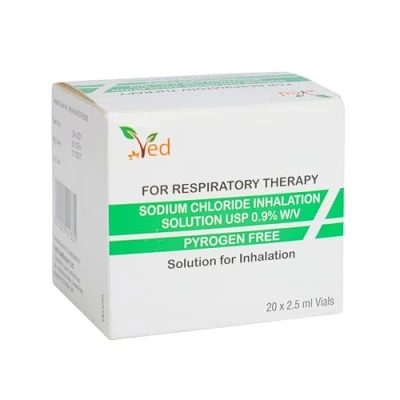 Imagen de Solución salina isotónica para inhalación VED, cloruro de sodio (NaCl) al 0,9%, 20 viales monodosis 2,5 ml adultos y niños