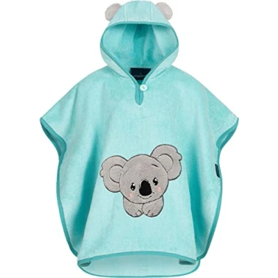 Imagen de Morgnestern Poncho de Baño Algodón Rizo con Capucha Albornoz Infantil Beis Mapache