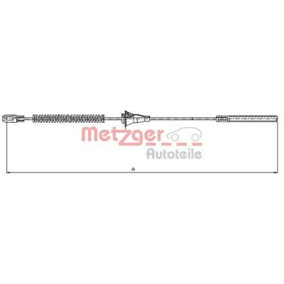 Imagen de METZGER 11.5754 Cable de Freno Mano Atrás derecha 1078 Tambor COFLE