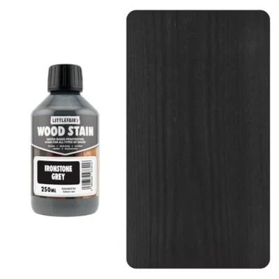 Imagen de Littlefair&#039;s Tinte para Madera 250ml Acabado Premium, Fácil de Usar y Limpiar Basado en Agua, Seguro Ecológico Disponible Muchos Colores Color: Gris Ironstone