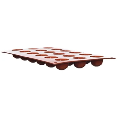 Imagen de Silikomart SF048 Molde de Silicona Forma Diamante tamaño pequeño 18 cavidades en Color Terracota, Rojo
