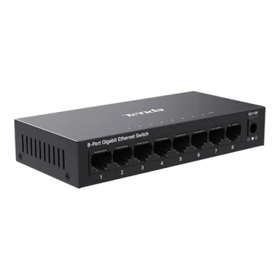 Imagen de Tenda TEG1008M Gigabit Ethernet Switch 8 Ports 10/100/1000 Mbps, Metal Housing, Plug &amp; Play, No Configuration, Silent, DC Input 9 12V