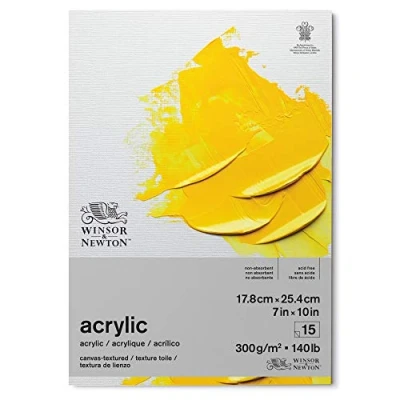 Imagen de Winsor &amp; Newton Bloc papel Acrílico, Blanco, (17,8 x 25,4 cm)