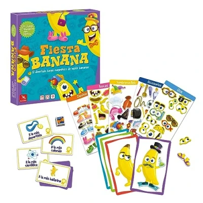 Imagen de Ludilo Fiesta Banana Juegos De Mesa Niños 4 Años O Más Educativos Magneticos 84 Piezas Magnéticas