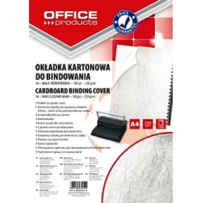 Imagen de Office Products 20232525 14 carátulas para encuadernar de cartón, A4, 250 g/m², estructura piel, 100 unidades), color blanco