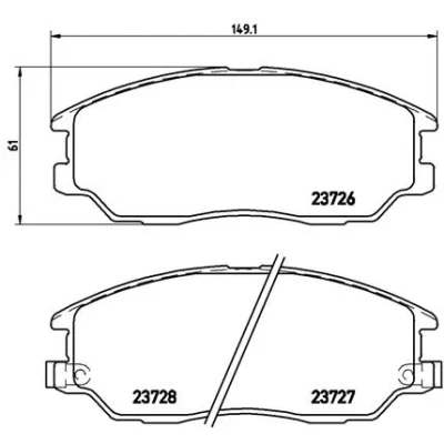 Imagen de BREMBO P 30 028 Juego de pastillas freno con avisador acústico desgaste sin accesorios SSANGYONG: Rodius 2, I, HYUNDAI: Terracan, XG