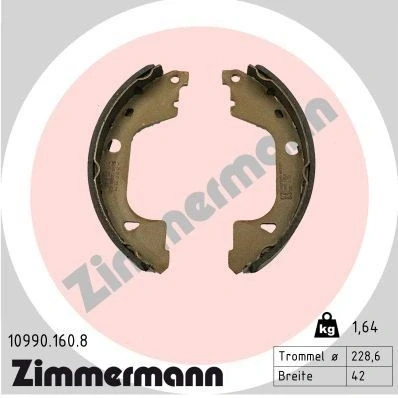 Imagen de ZIMMERMANN 10990.160.8 Zapatas de Freno Mano Foto correspondiente a la entrega