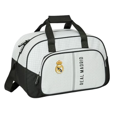 Imagen de Safta Real Madrid 1ª EQUIPACIÓN 24/25 Bolsa de Deporte, Mochila, Ideal para Niños Diferentes Edades, Cómoda y Versátil, Calidad Resistencia, 40x23x24 cm, Color Blanco/Gris