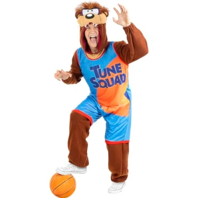 Imagen de Funidelia Disfraz de Taz Space Jam Looney Tunes para hombre y mujer Baloncesto, Dibujos Animados Disfraces adultos, accesorios Fiestas, Carnaval Halloween Talla M L Marrón