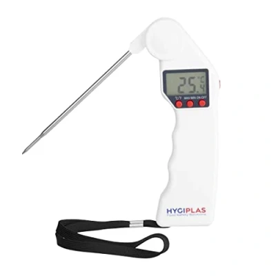 Imagen de Medidor digital de temperatura Hygiplas EasyTEMP con código color y blanco