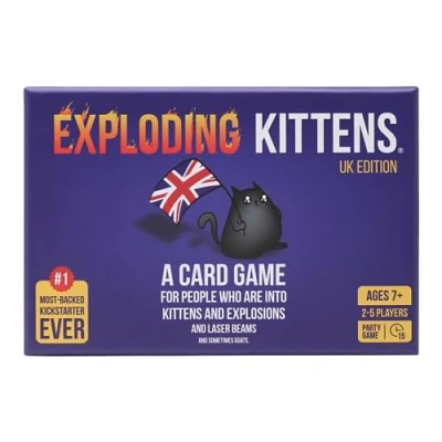 Imagen de Exploding Kittens UK Edition Proper Cheeky Fun for British Family Game Nights Hilarious Card Games Ages 7 and Up 56 Cards