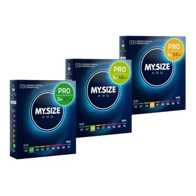 Imagen de Condones MY.SIZE PRO, talla 1,2,3 47,49,53 mm, 3x3 piezas ajuste perfecto y adecuada para todos
